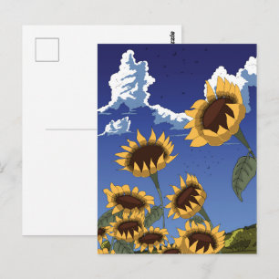 Carte Postale Tournesols en été