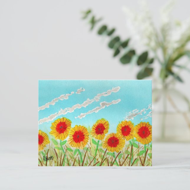 Carte Postale Tournesols lumineux (Debout devant)