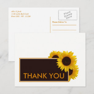 Carte Postale Tournesols rustiques - Merci Mariage