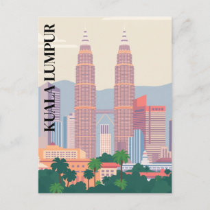 Carte Postale Tours Art déco de Kuala Lumpur Paysage urbain de M