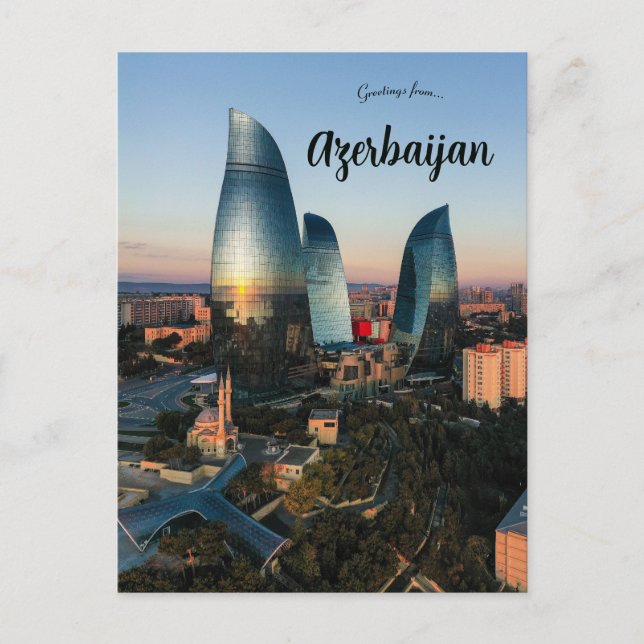 Carte Postale Tours de flammes Bakou Azerbaïdjan (Devant)