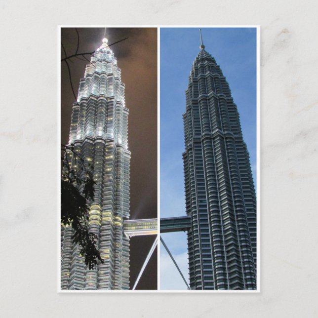 Carte Postale tours de nuit de jour de petronas (Devant)