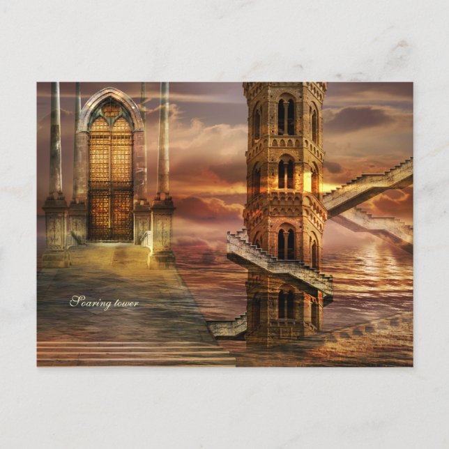 Carte Postale Tours en flammes (Devant)