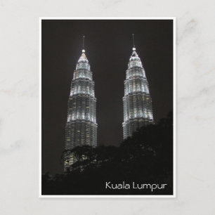 Carte Postale tours jumelles de petronas la nuit