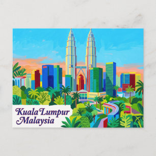 Carte Postale Tours jumelles Petronas Malaisie