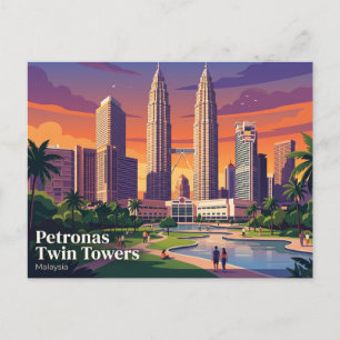 Carte Postale Tours jumelles Petronas Malaisie