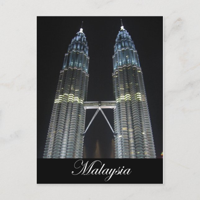 Carte Postale Tours Petronas à la nuit (Devant)