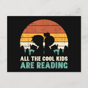 Carte Postale Tous Les Enfants Lisent Retro Lire Livre Lover Boy