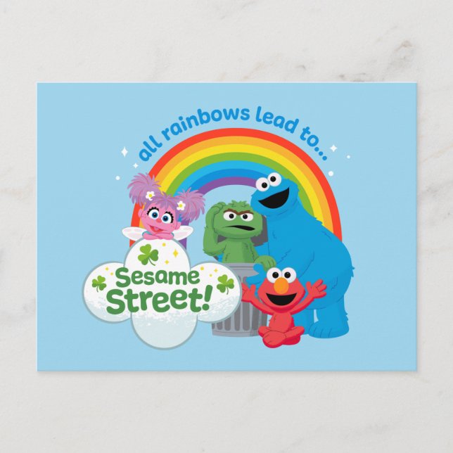 Carte Postale Tous les Rainbows mènent à Sesame Street (Devant)