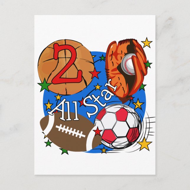 Carte Postale Tous les T-shirts et cadeaux Star 2nd Birthday (Devant)