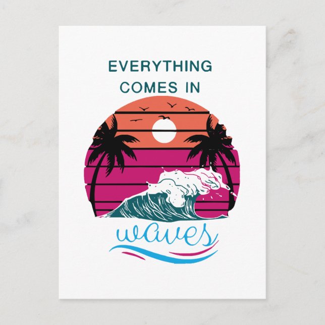 Carte Postale Tout Arrive par Vagues (Devant)