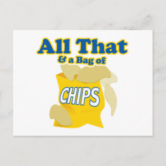 Carte Postale Tout ça et un sac de chips