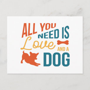 Carte Postale Tout ce dont vous avez besoin c'est d'amour et d'u