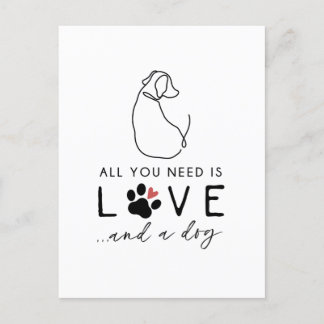 Carte Postale Tout ce dont vous avez besoin, c'est de l'amour et