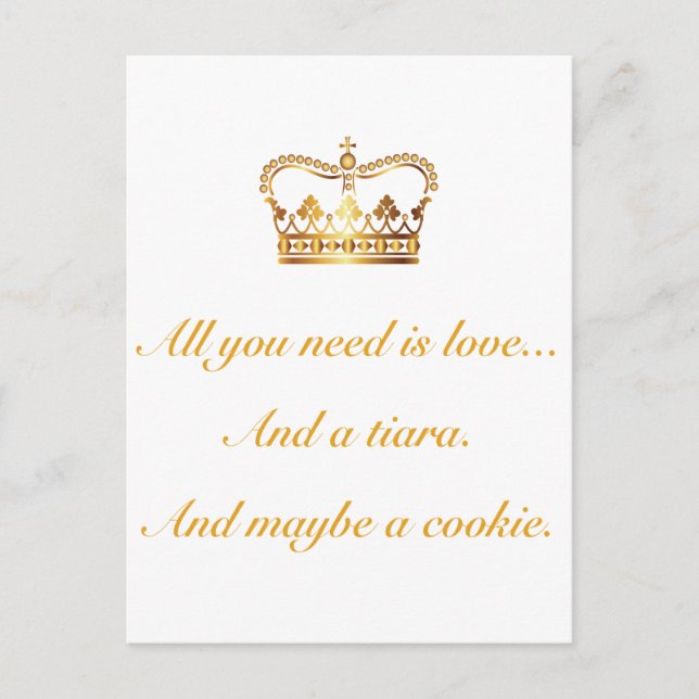 Carte Postale Tout ce dont vous avez besoin est l'amour (Devant)