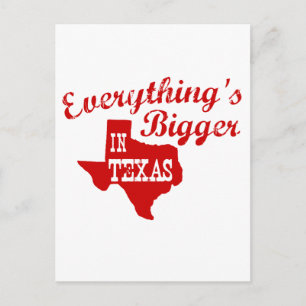 Carte Postale Tout est plus grand au Texas State Shape Post Card