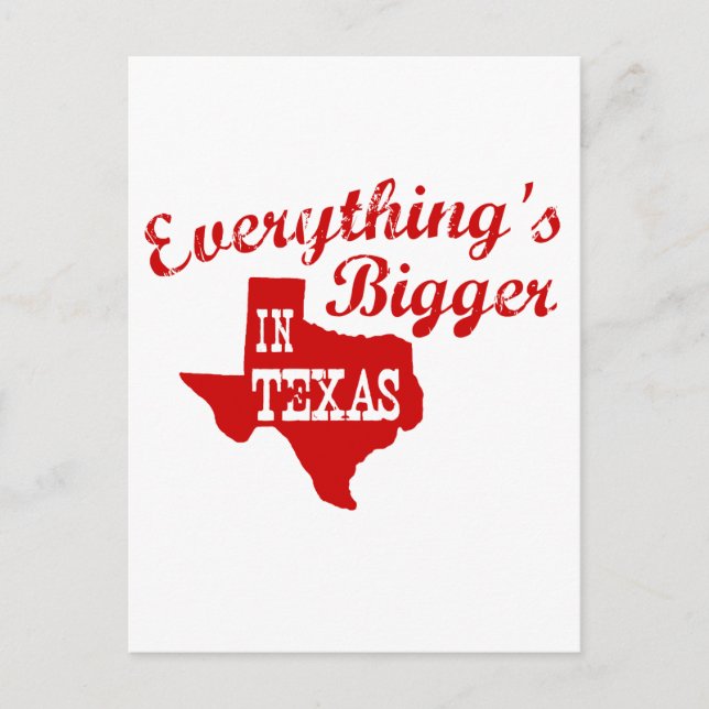Carte Postale Tout est plus grand au Texas State Shape Post Card (Devant)
