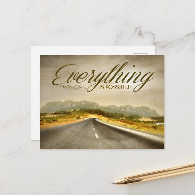 Carte Postale "Tout est possible" Motivation Affirmation (Devant/Arrière en situation)