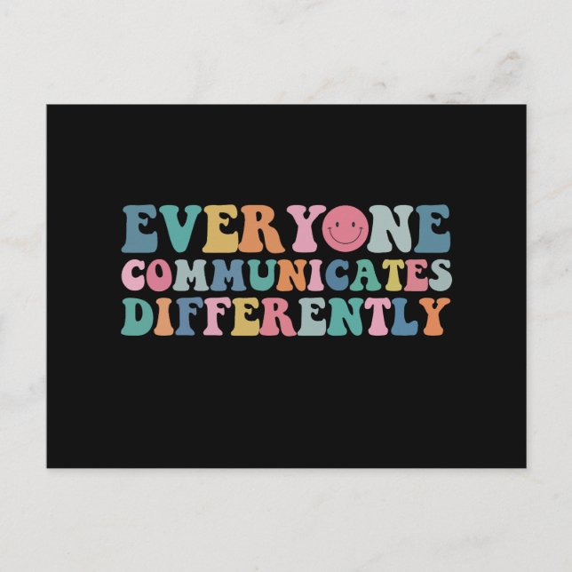 Carte Postale Tout le monde communique différemment Sensibilisat (Devant)