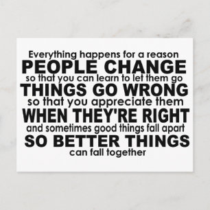 Carte Postale Tout se passe pour une raison Inspirationnelle