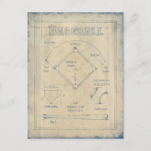 Carte Postale Tout sur le jeu - Baseball