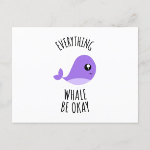 Carte Postale Tout va bien pour la baleine