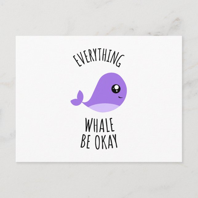 Carte Postale Tout va bien pour la baleine (Devant)