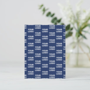 Carte Postale Toute image ou logo d'entreprise bleu marine foncé