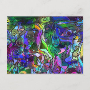 Carte Postale Toutes les couleurs avec des tourbillons et des li