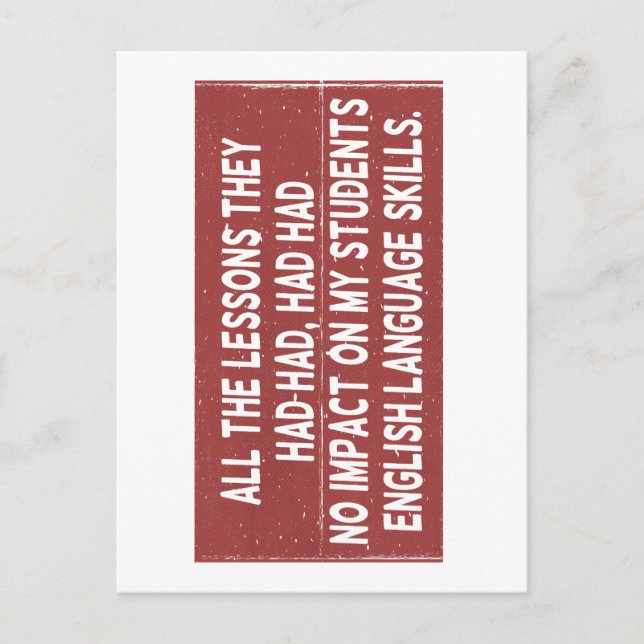 Carte Postale Toutes les leçons qu'ils ont tirées n'ont eu aucun (Devant)