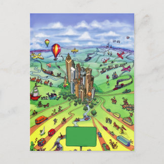 Carte Postale Toutes les routes mènent à Atlanta Georgia