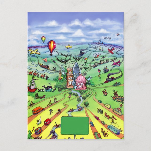 Carte Postale Toutes les routes mènent à Austin Texas (Devant)