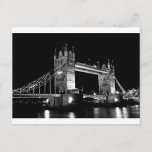 Carte Postale Tower Bridge à Night noir et blanc image