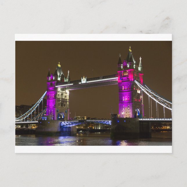 Carte Postale Tower Bridge en rose princesse (Devant)