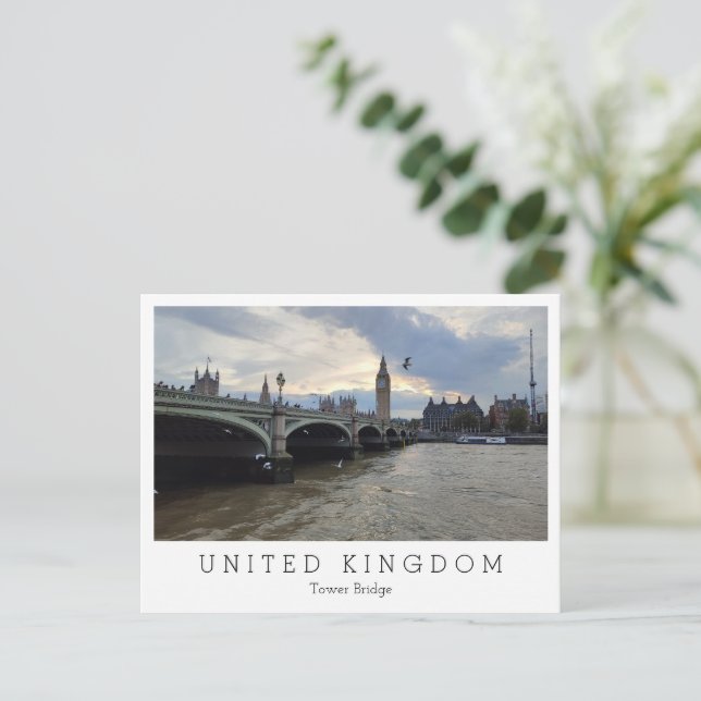 Carte Postale Tower Bridge et Big Ben, soirée, Londres, Angleter (Debout devant)