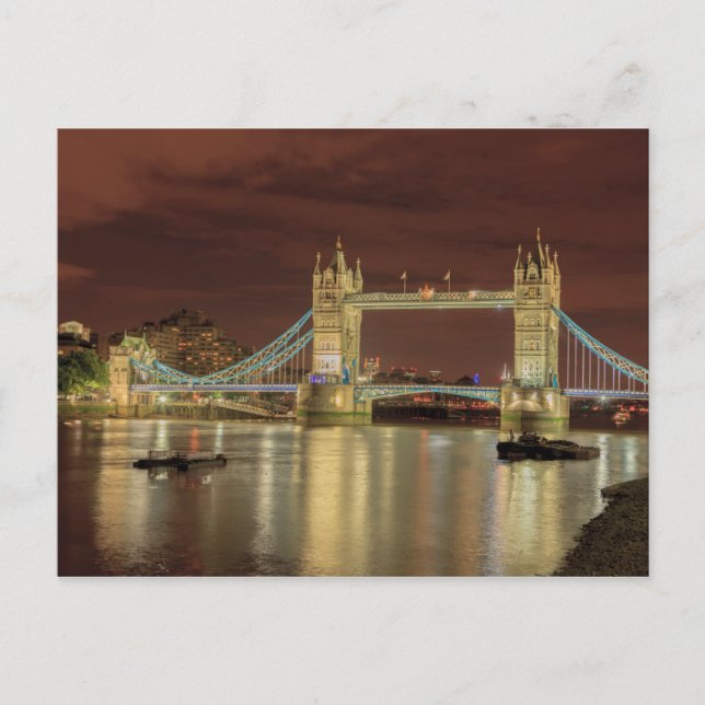 Carte Postale Tower Bridge la nuit, Londres (Devant)