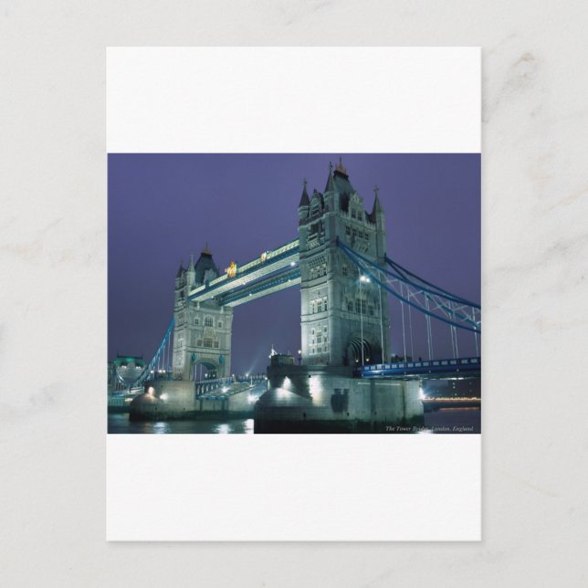 Carte Postale Tower Bridge la nuit, Londres, Angleterre (Devant)