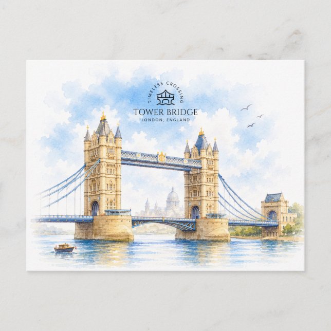 Carte Postale Tower Bridge, Londres, Angleterre, Monument Emblém (Devant)
