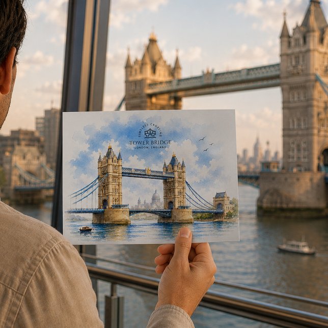Carte Postale Tower Bridge, Londres, Angleterre, Monument Emblém (Tower Bridge, London, England, Iconic Landmark Postcard)