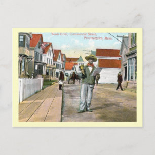 Carte Postale Town Crier Commercial St, Provincetown, Vintage