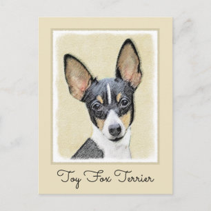 Carte Postale Toy Fox Terrier Peinture - Cute Original Chien Art
