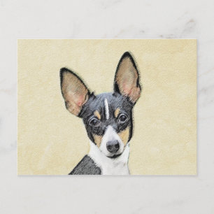 Carte Postale Toy Fox Terrier Peinture - Cute Original Chien Art