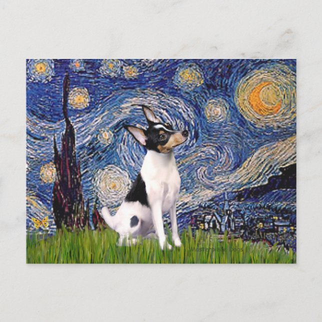 Carte Postale Toy Fox Terrier - Starry Night (Devant)
