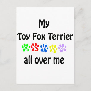 Carte Postale Toy Fox Terrier Walks Design