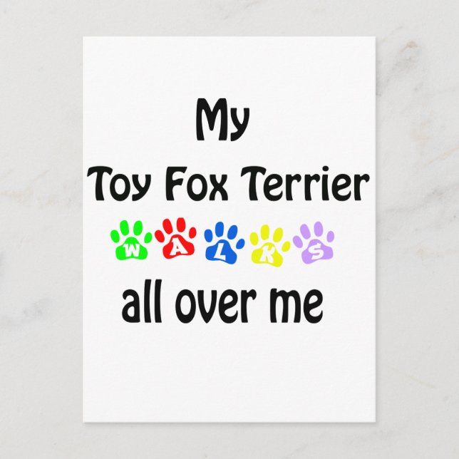 Carte Postale Toy Fox Terrier Walks Design (Devant)