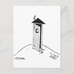Carte Postale TP Rolls Away From an Outhouse