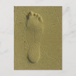 Carte Postale Traces dans le sable - empreinte de plage
