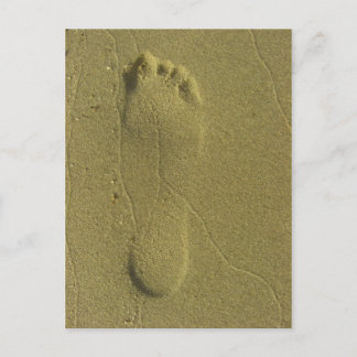 Carte Postale Traces dans le sable - empreinte de plage