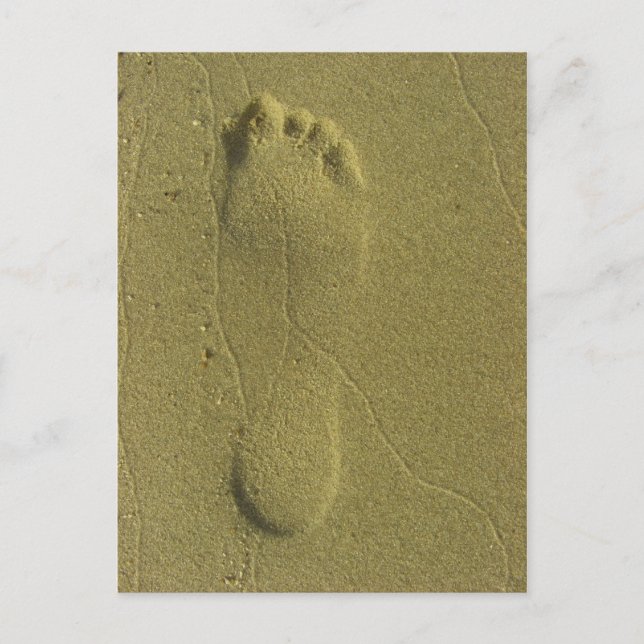 Carte Postale Traces dans le sable - empreinte de plage (Devant)