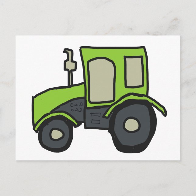 Carte Postale Tracteur agricole vert (Devant)